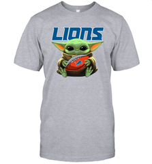 Baby Yoda Loves The Detroit Lions Star Wars NFL Shirts Men's T-Shirt - PrimaryTee