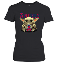 Baby Yoda Hugs The Los Angeles Angels Shirts Women's T-Shirt - PrimaryTee