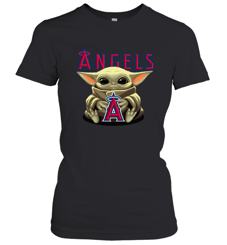 Baby Yoda Hugs The Los Angeles Angels Shirts Women's T-Shirt - PrimaryTee