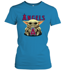 Baby Yoda Hugs The Los Angeles Angels Shirts Women's T-Shirt - PrimaryTee