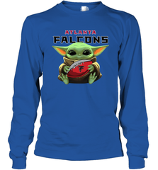 Baby Yoda Loves The Atlanta Falcons Star Wars NFL Shirts Long Sleeve T-Shirt - PrimaryTee