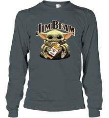Baby Yoda Hugs Jim Beam Bottle Star Wars Shirts Long Sleeve T-Shirt - PrimaryTee