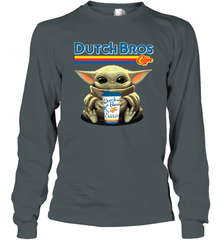 Baby Yoda Hugs Dutch Bros Long Sleeve T-Shirt - PrimaryTee