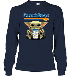 Baby Yoda Hugs Dutch Bros Long Sleeve T-Shirt - PrimaryTee