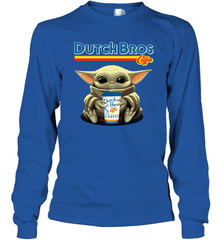 Baby Yoda Hugs Dutch Bros Long Sleeve T-Shirt - PrimaryTee
