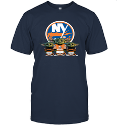 New York Islanders Star Wars Logo Baby Yoda Men's T-Shirt - PrimaryTee
