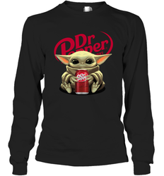 Baby Yoda Hugs Dr Pepper Can Star Wars Shirts Long Sleeve T-Shirt - PrimaryTee