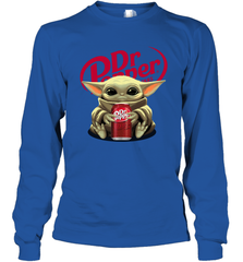Baby Yoda Hugs Dr Pepper Can Star Wars Shirts Long Sleeve T-Shirt - PrimaryTee