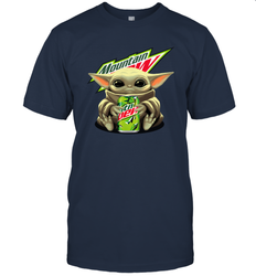 Baby Yoda Hugs Mountain Dew Can Star Wars Shirts Men's T-Shirt - PrimaryTee