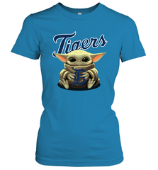 Baby Yoda Hugs The Detroit Tigers Shirts Women's T-Shirt - PrimaryTee