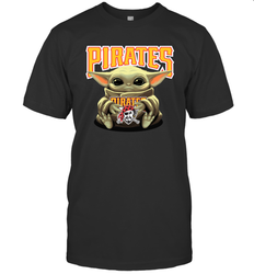 Baby Yoda Hugs The Pittsburgh Pirates Shirts Men's T-Shirt - PrimaryTee