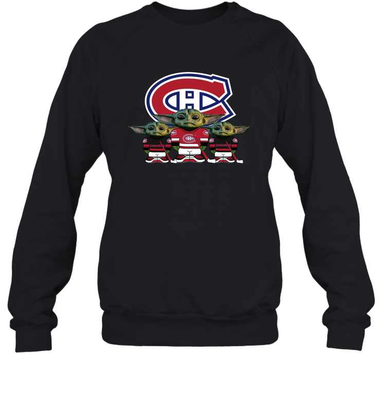 Montreal Canadiens Star Wars Logo Baby Yoda Sweatshirt - PrimaryTee