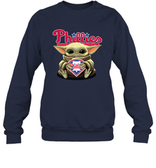 Baby Yoda Hugs The Philadelphia Phillies Shirts Sweatshirt - PrimaryTee