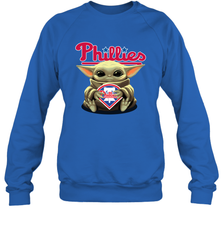Baby Yoda Hugs The Philadelphia Phillies Shirts Sweatshirt - PrimaryTee