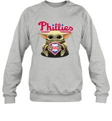 Baby Yoda Hugs The Philadelphia Phillies Shirts Sweatshirt - PrimaryTee