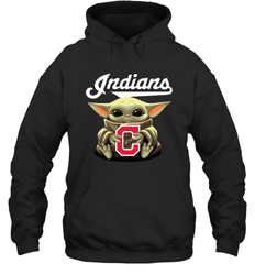 Baby Yoda Hugs The Cleveland Indians Shirts Hoodie - PrimaryTee