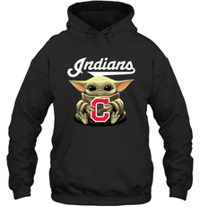 Baby Yoda Hugs The Cleveland Indians Shirts Hoodie - PrimaryTee