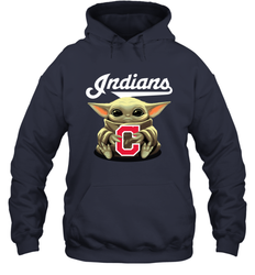 Baby Yoda Hugs The Cleveland Indians Shirts Hoodie - PrimaryTee