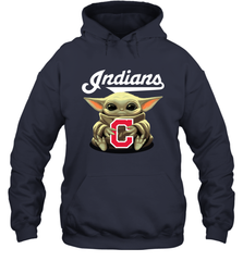 Baby Yoda Hugs The Cleveland Indians Shirts Hoodie - PrimaryTee