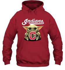 Baby Yoda Hugs The Cleveland Indians Shirts Hoodie - PrimaryTee