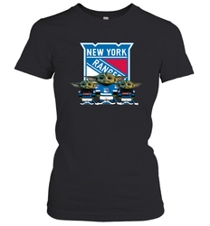 New York Rangers Star Wars Logo Baby Yoda Women's T-Shirt - PrimaryTee
