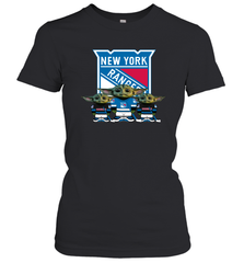 New York Rangers Star Wars Logo Baby Yoda Women's T-Shirt - PrimaryTee