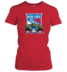 New York Rangers Star Wars Logo Baby Yoda Women's T-Shirt - PrimaryTee