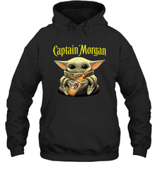 Baby Yoda Hugs Captain Morgan Bottle Star Wars Shirts Hoodie - PrimaryTee