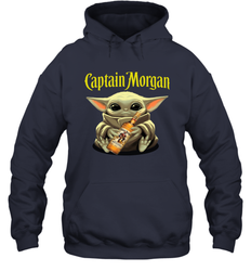Baby Yoda Hugs Captain Morgan Bottle Star Wars Shirts Hoodie - PrimaryTee