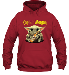 Baby Yoda Hugs Captain Morgan Bottle Star Wars Shirts Hoodie - PrimaryTee