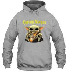 Baby Yoda Hugs Captain Morgan Bottle Star Wars Shirts Hoodie - PrimaryTee