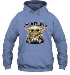Baby Yoda Hugs The Miami Marlins Shirts Hoodie - PrimaryTee
