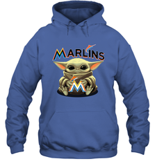 Baby Yoda Hugs The Miami Marlins Shirts Hoodie - PrimaryTee