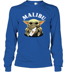 Baby Yoda Hugs Malibu Bottle Star Wars Shirts Long Sleeve T-Shirt - PrimaryTee