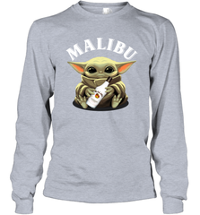Baby Yoda Hugs Malibu Bottle Star Wars Shirts Long Sleeve T-Shirt - PrimaryTee