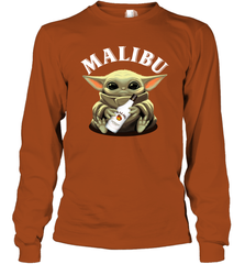 Baby Yoda Hugs Malibu Bottle Star Wars Shirts Long Sleeve T-Shirt - PrimaryTee