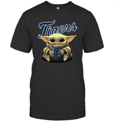 Baby Yoda Hugs The Detroit Tigers Shirts Men's T-Shirt - PrimaryTee