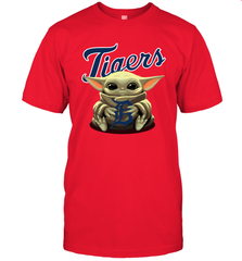 Baby Yoda Hugs The Detroit Tigers Shirts Men's T-Shirt - PrimaryTee