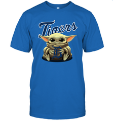 Baby Yoda Hugs The Detroit Tigers Shirts Men's T-Shirt - PrimaryTee