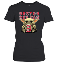Baby Yoda Hugs The Boston Red Sox Shirts Women's T-Shirt - PrimaryTee