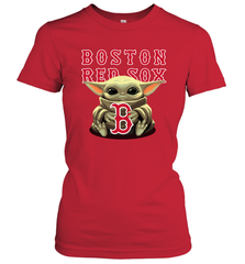 Baby Yoda Hugs The Boston Red Sox Shirts Women's T-Shirt - PrimaryTee