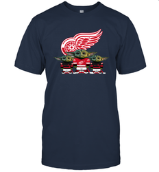 Detroit Red Wings Star Wars Logo Baby Yoda Men's T-Shirt - PrimaryTee