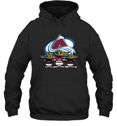Colorado Avalanche Star Wars Logo Baby Yoda Hoodie - PrimaryTee