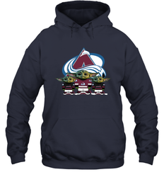 Colorado Avalanche Star Wars Logo Baby Yoda Hoodie - PrimaryTee