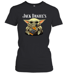 Baby Yoda Hugs Jack Daniel's Bottle Star Wars Shirts Women's T-Shirt - PrimaryTee