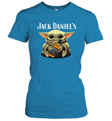 Baby Yoda Hugs Jack Daniel's Bottle Star Wars Shirts Women's T-Shirt - PrimaryTee