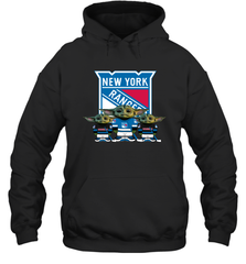 New York Rangers Star Wars Logo Baby Yoda Hoodie - PrimaryTee