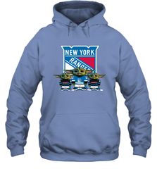 New York Rangers Star Wars Logo Baby Yoda Hoodie - PrimaryTee