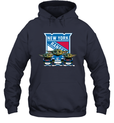 New York Rangers Star Wars Logo Baby Yoda Hoodie - PrimaryTee
