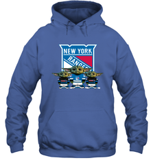 New York Rangers Star Wars Logo Baby Yoda Hoodie - PrimaryTee